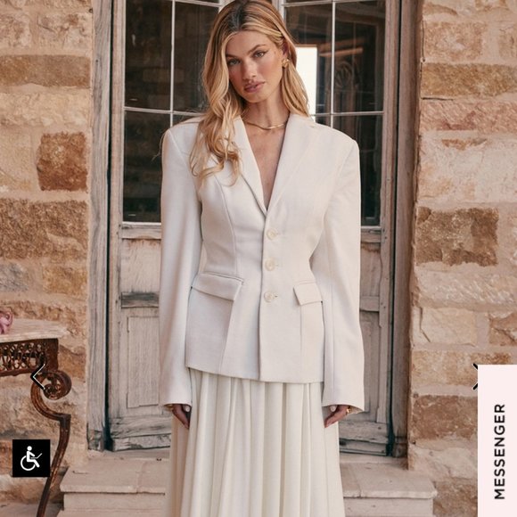 House of CB Suzette Ivory Gathered Midi Skirt (XS) - Picture 1 of 3